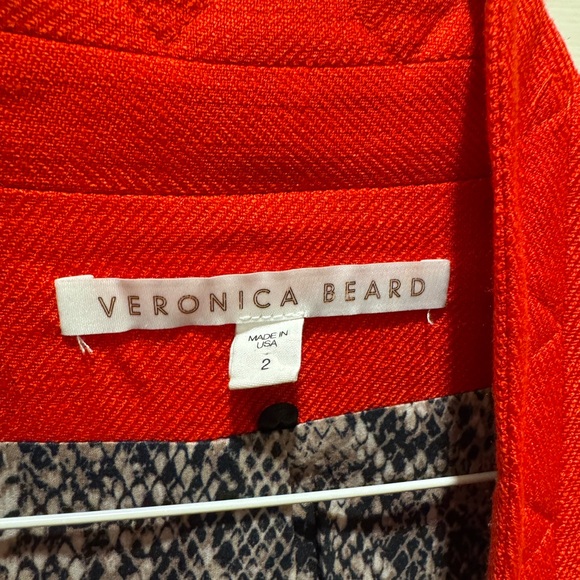 Veronica Beard Red Blazer with Notched Lapels - Picture 4 of 6